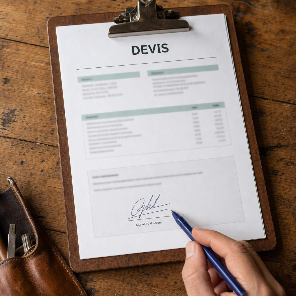 Devis Multiservice 24 signé sur place avant intervention